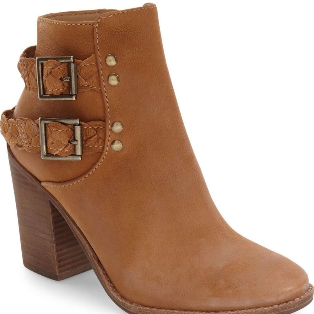 Steve Madden New BOOTS Braided Strap Ankle Leather Bootie NIB Women's 10 ๐HP - Picture 3 of 9